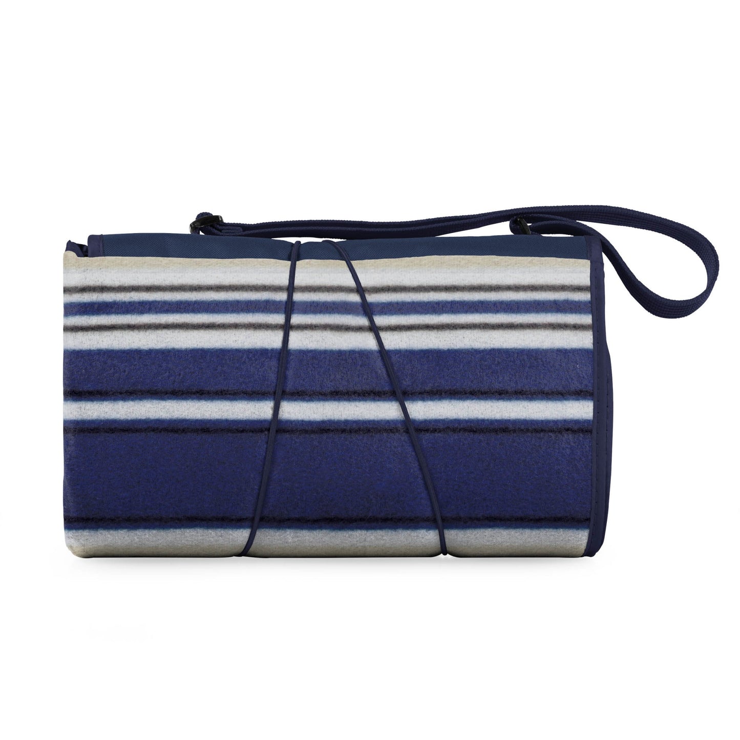 Picnic Blanket Tote Navy Blue Stripe