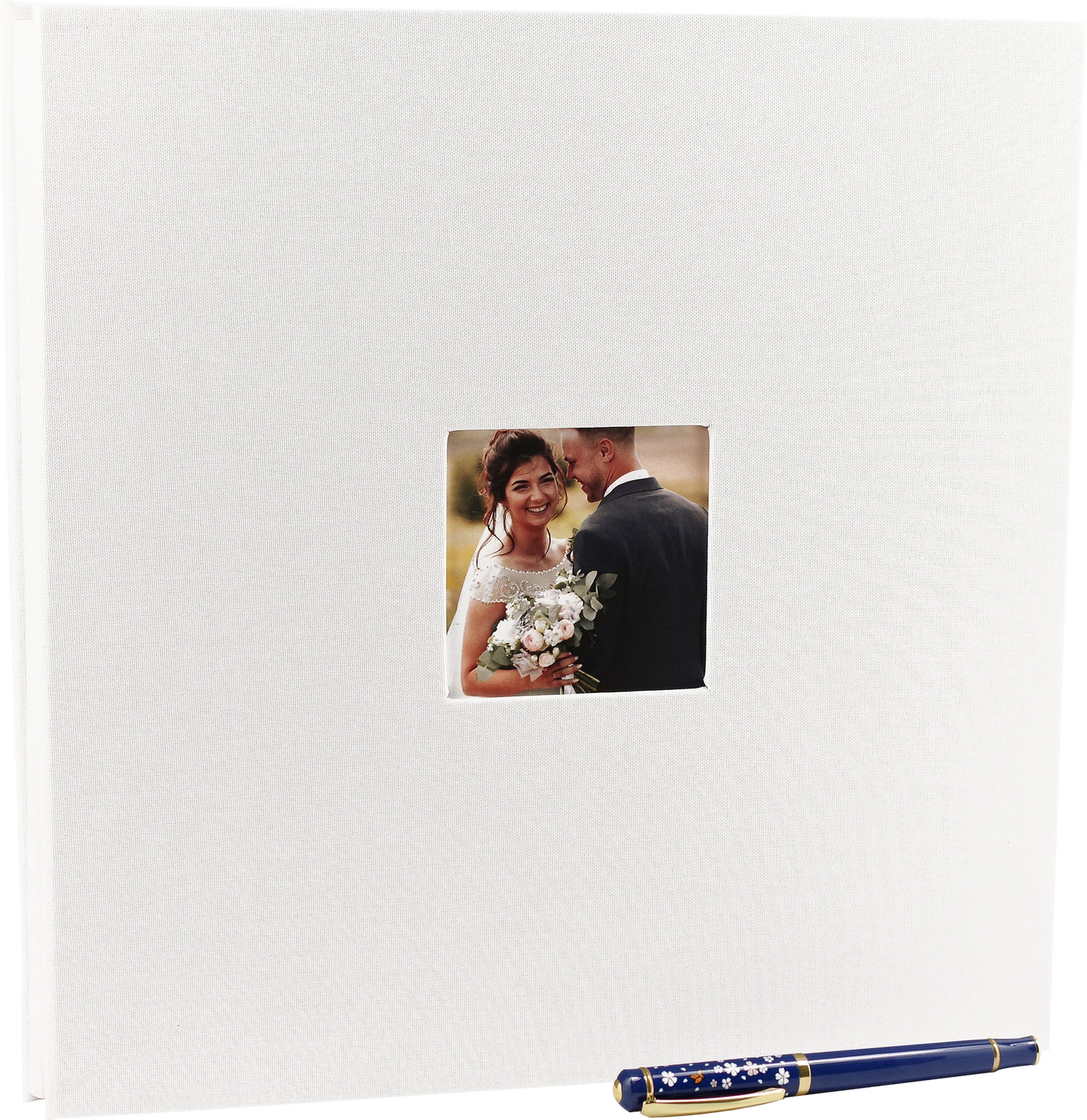 Photo Album Deluxe White Linen