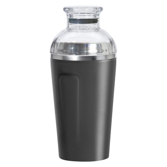 Cocktail Shaker - Groove Double Wall Stainless Steel 16oz Black