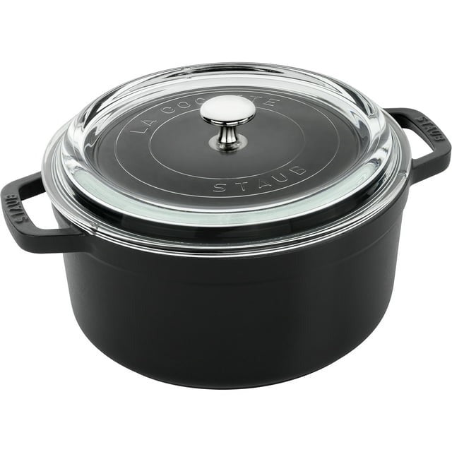 Cookware - Staub Cocotte w/ Glass Lid 4qt Black