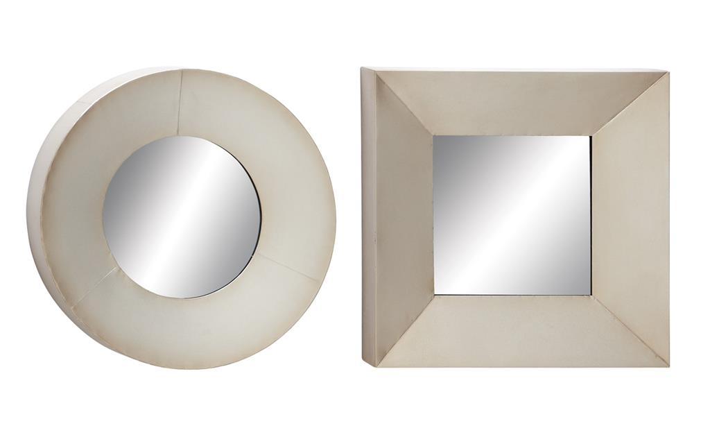Mirror Metal Ivory Finish - Square - Sold Individually