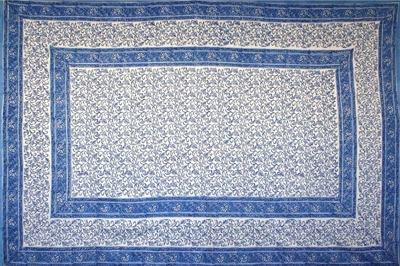 Tapestry Queen Size Rajasthan Print Fan Blue & White