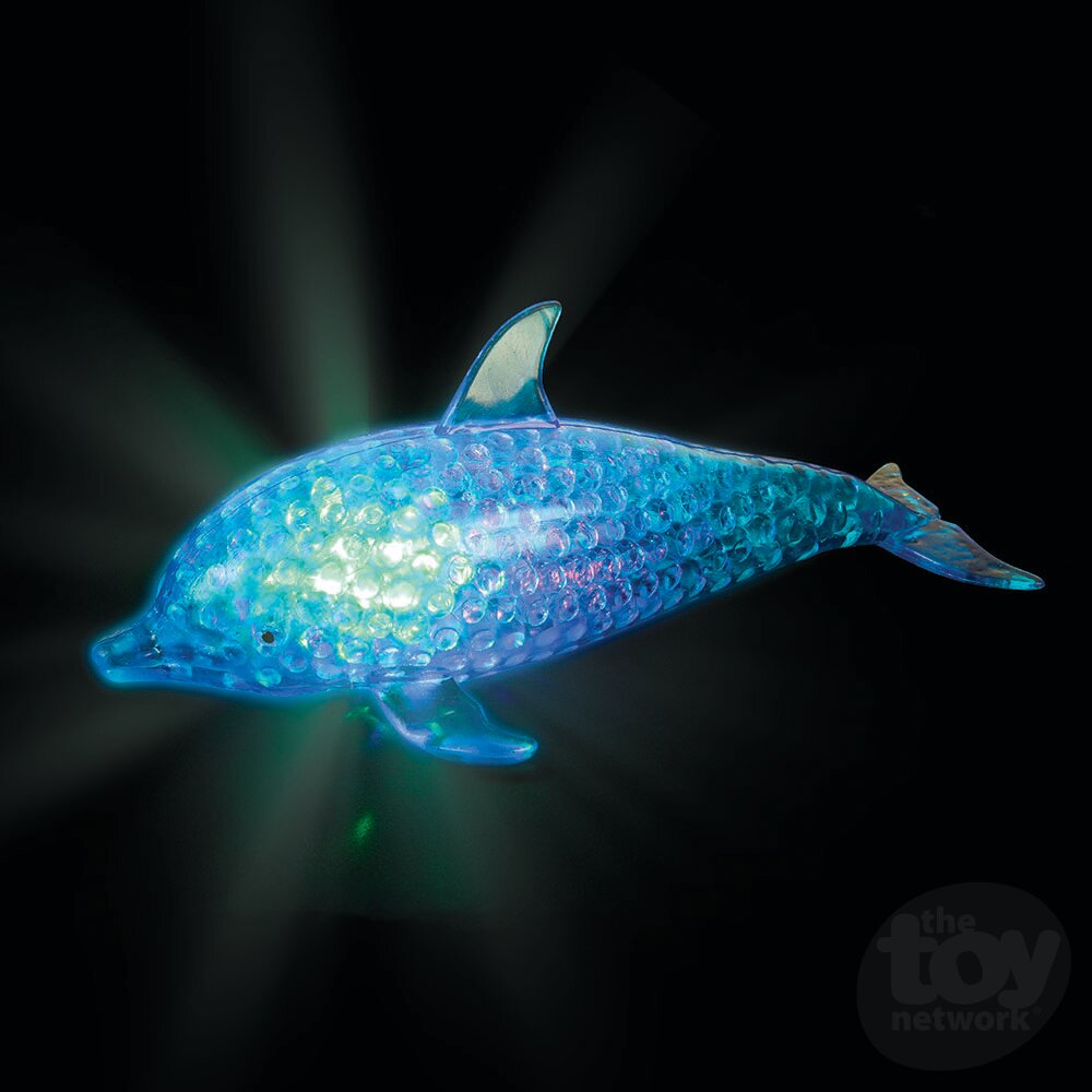 Squeezy Bead Dolphin Light Up 7.5" (Sold Individually)