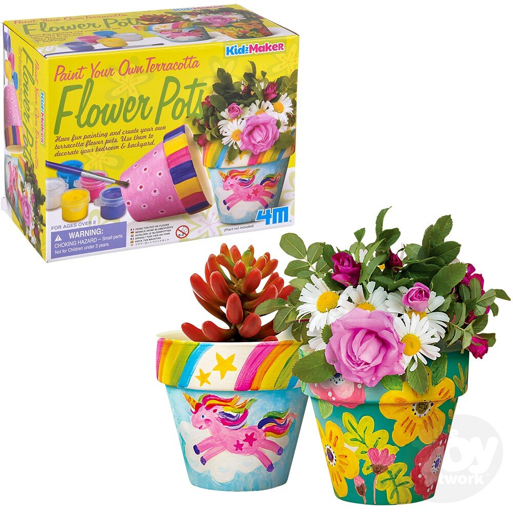 4M KidzMaker Kit Paint Your Own Flower Pot