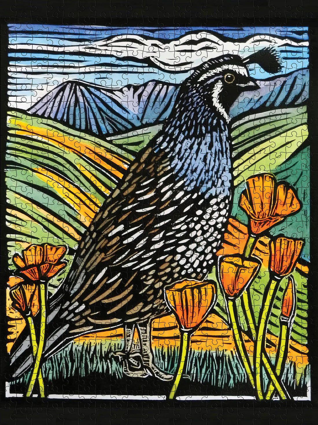 Puzzle 500 Piece - Molly Hashimoto - California Quail