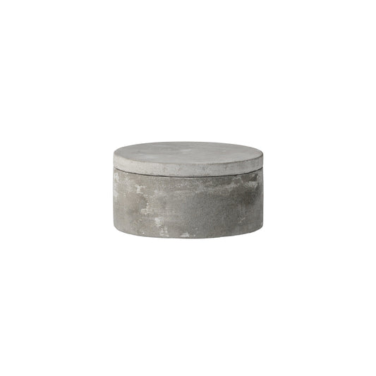 Decor Box with Lid Grey Cement Small