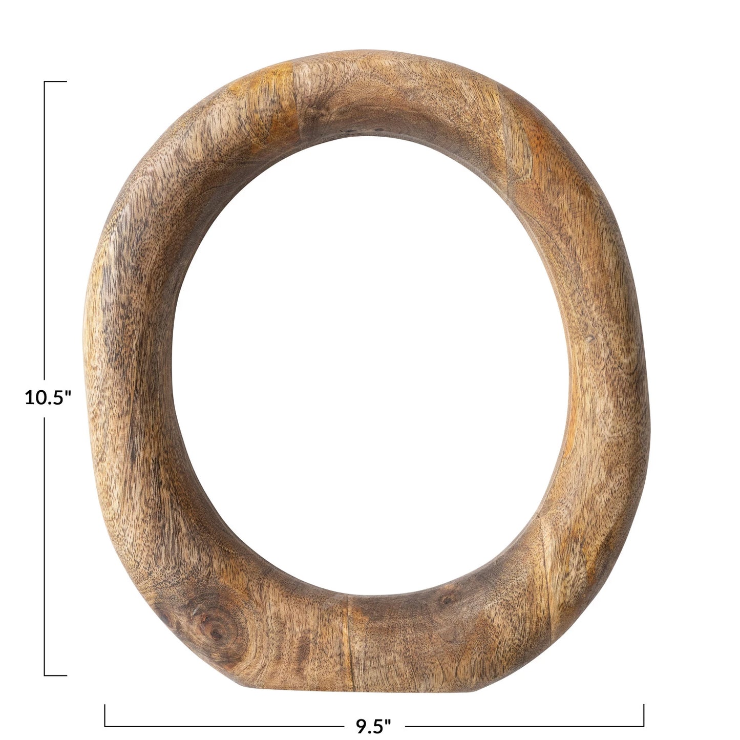 Decorative Sculpture Mango Wood Circle Natural 10.5"h