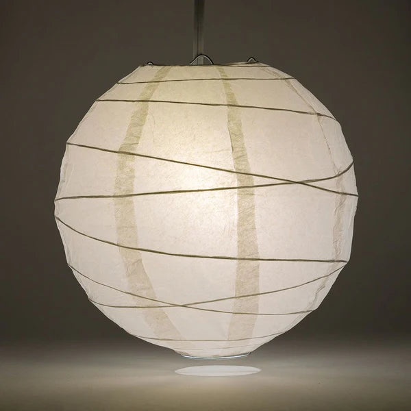 White Paper Lantern Irregular Rib 12"