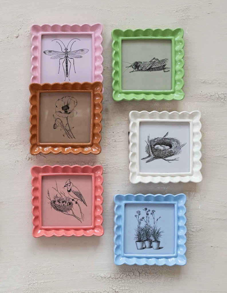 Frame Resin Ruffled 4" x 4" Six Colors Available (Sold Individually)