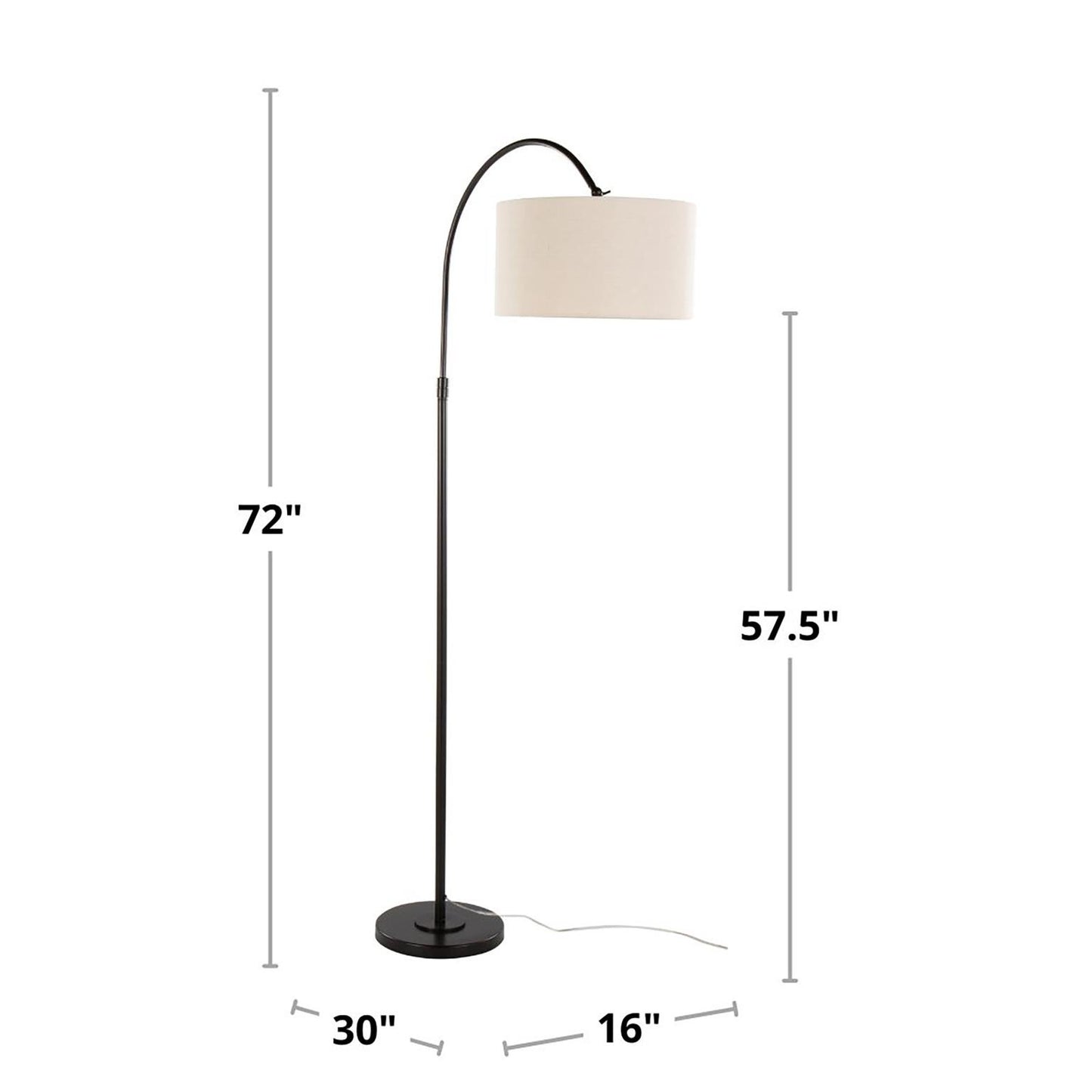 April 72" Contemporary Metal Floor Lamp