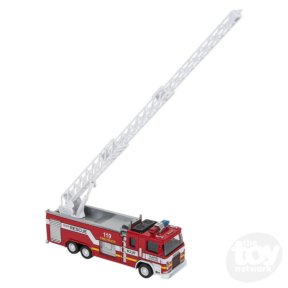 Diecast Pullback - Fire Engine - Back Light/Sound - 7" - Three Styles - Sold Individually