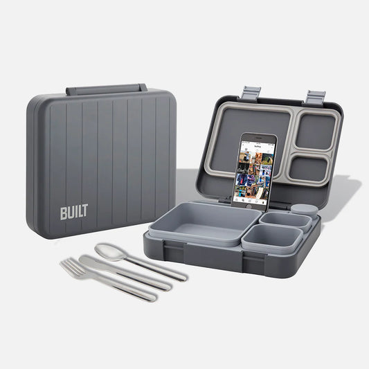 Lunchbox with Utensils - Cool Gray