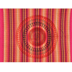 Tapestry Full Size Overprint Madras Circle Bagru Red