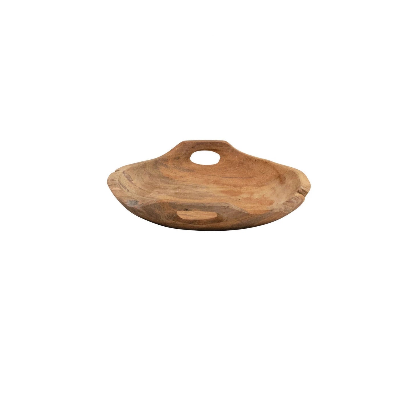 Teak Wood Bowls with Handles - Medium 11 & 3/4in