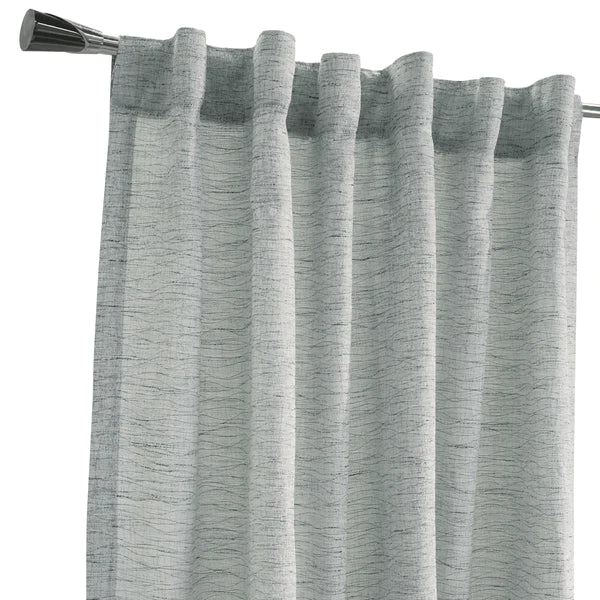 Danbury Dual Header Back Tab Rod Pocket Panel 52" x 84" Blue