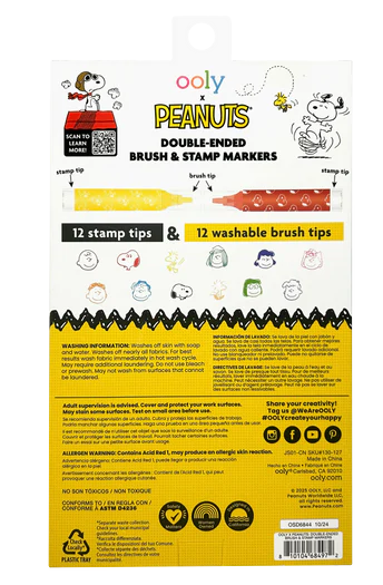 Ooly x Peanuts Double Ended Brush & Stamp Markers