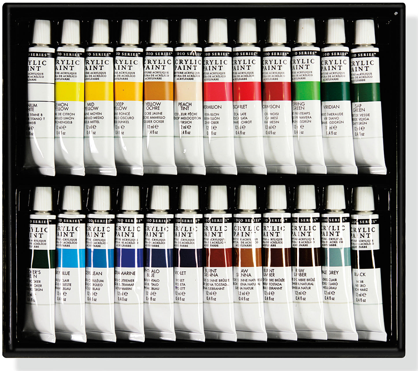 Art Center Paint Set Acrylic 24 Color 12ml Tubes