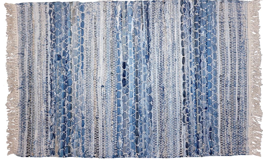 Hartford-2 Rag Rug Cotton Blue 2' x 3'