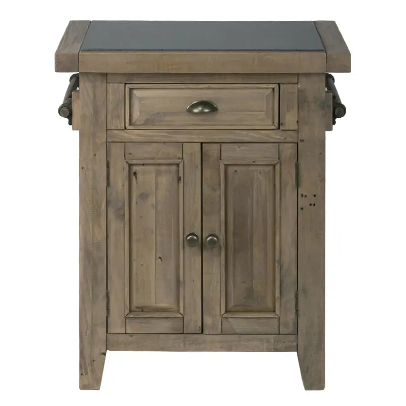 Slater Mill Reclaimed Pine Kitchen Island Granite Top