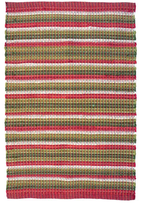Beachball Rag Rug Cotton Red 2' x 3'