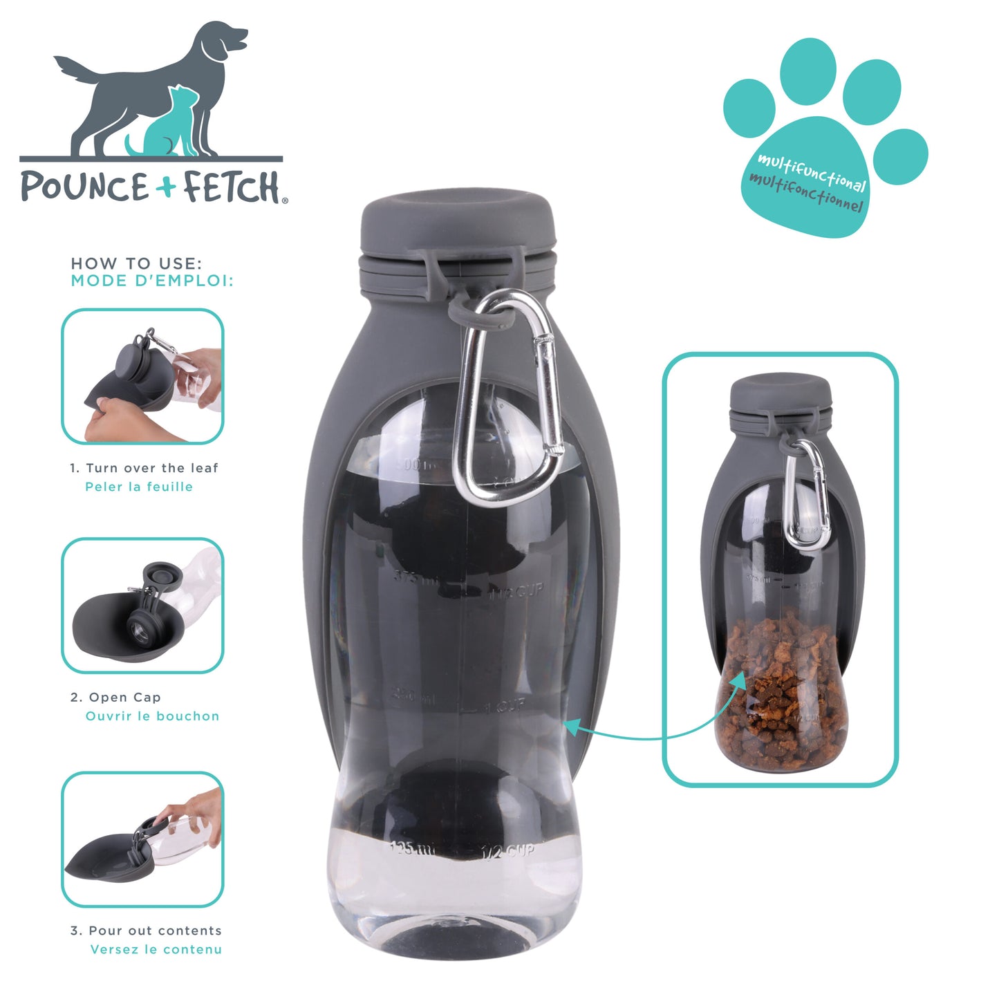 Pet Travel Bottle - Grey