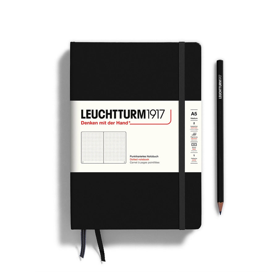 Notebooks - Medium (A5) Black Hardcover Dotted
