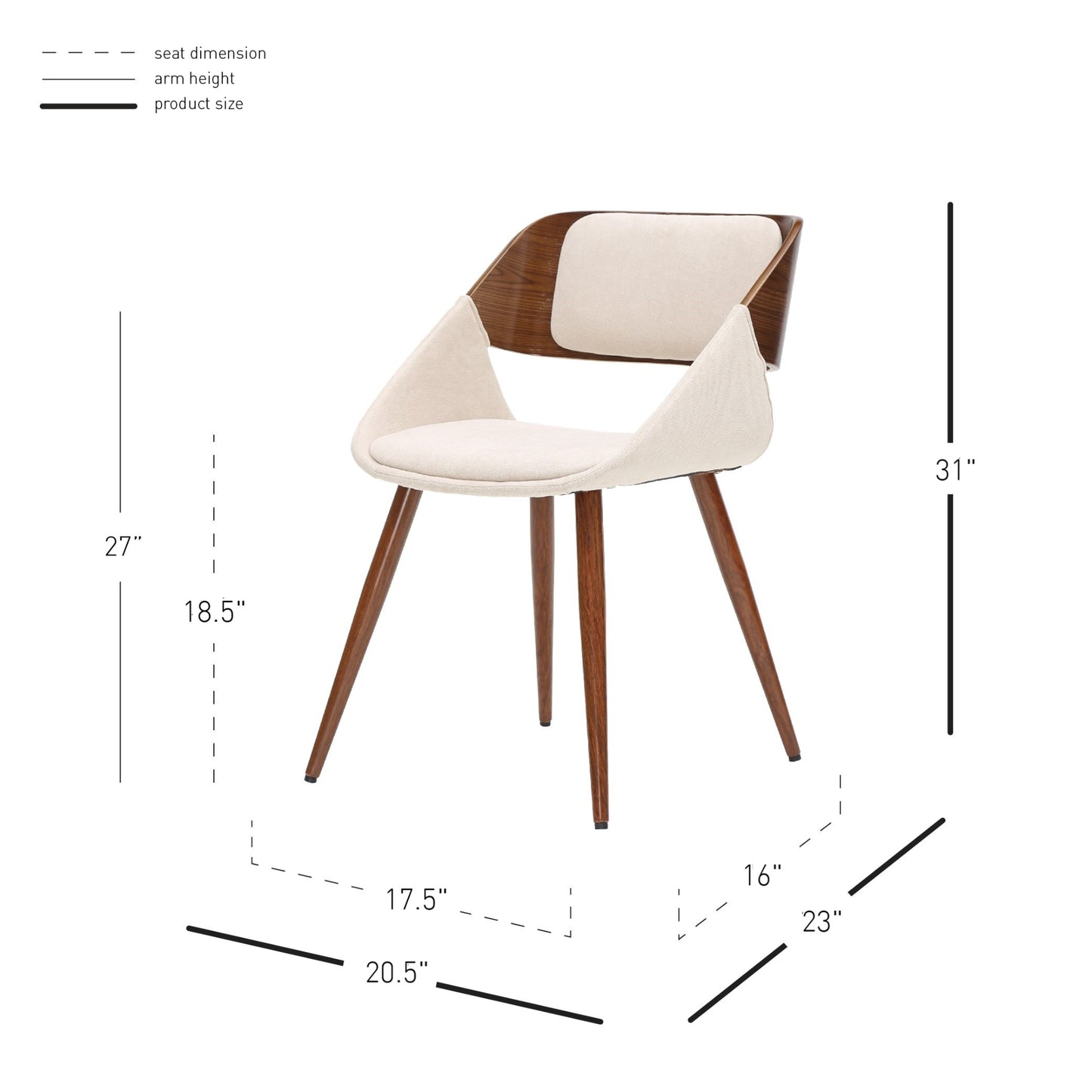 Cyprus KD Fabric Chair Santorini Sand Walnut