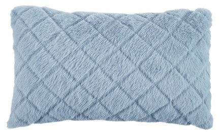 Pillow Lumbar Faux Fur Quilted 14" x 9"