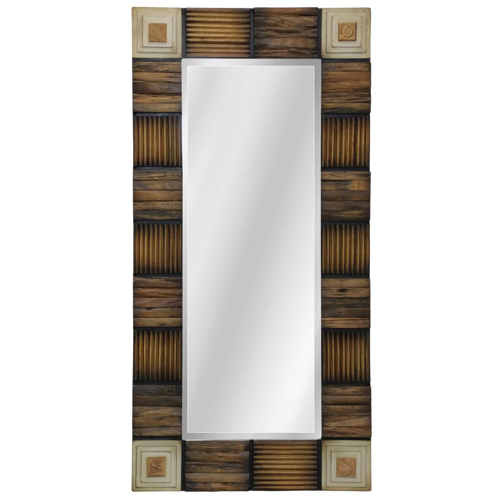 Mirror Natural Wood with Resin Embellishments 48in x 24in