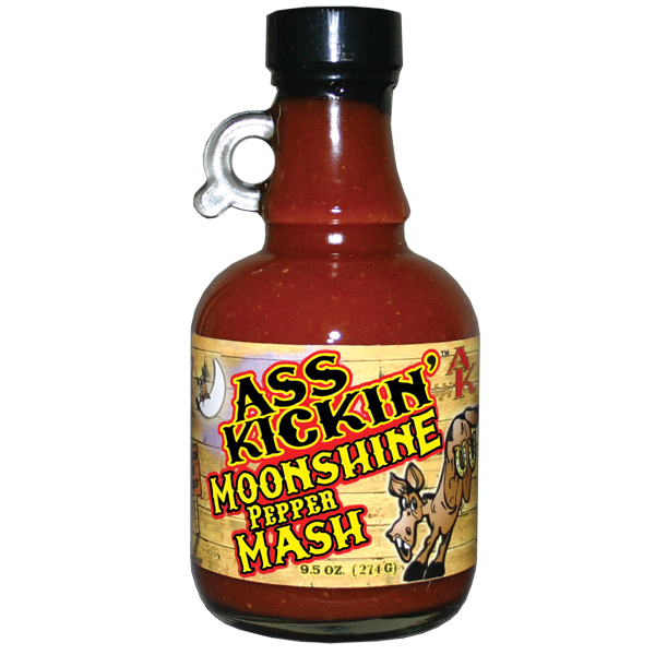 Barbecue Hot Sauce Ass Kickin Moonshine Pepper Mash