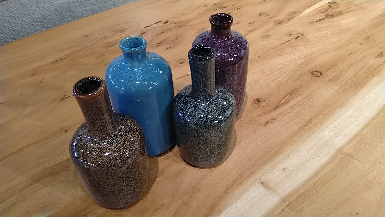 Vase Reactive Glaze Blues Pinks Large (Sold Separately)