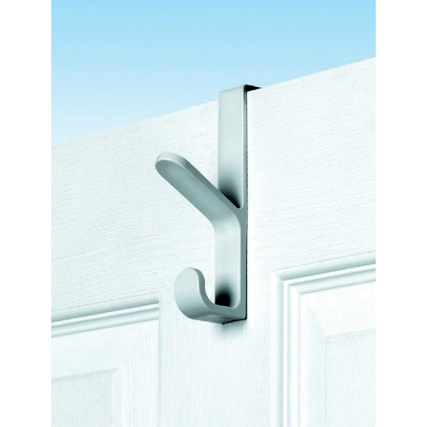 Over The Door Plastic Double Hook White