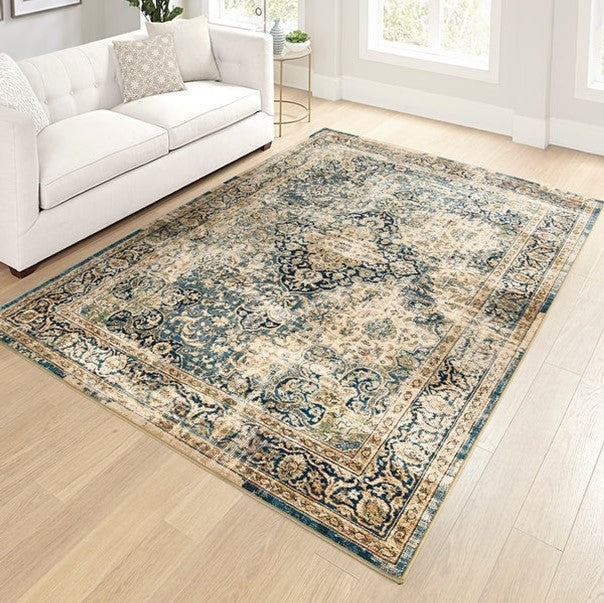 Kelly Rug Blue and Green 5’ X 8'