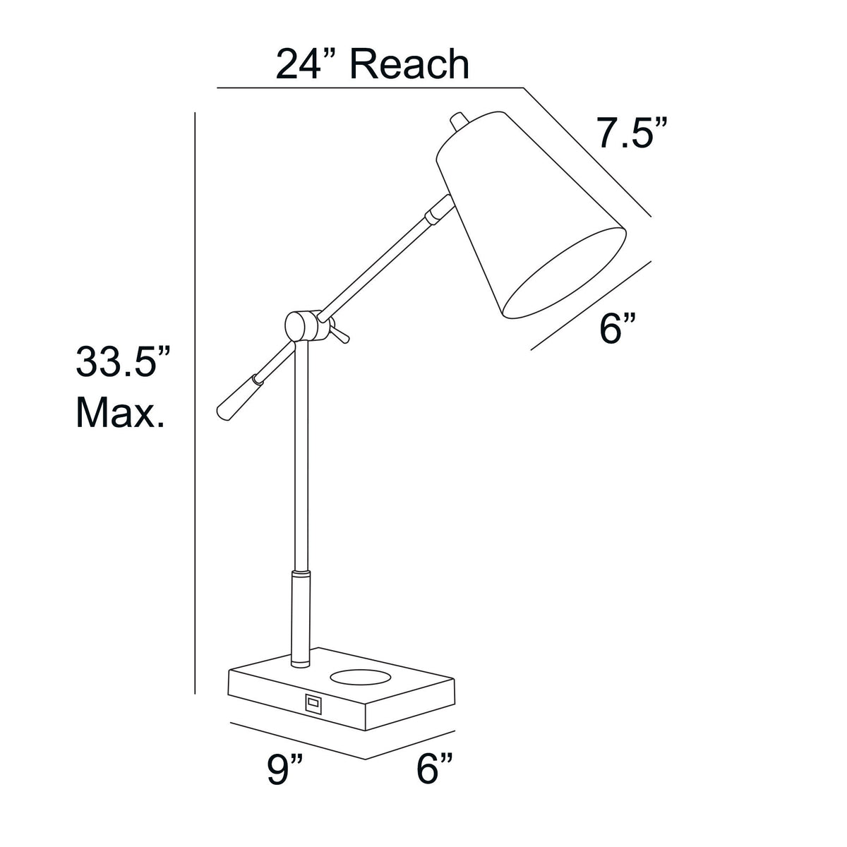 Salma Desk Lamp Wireless Charger broken Sold As Is