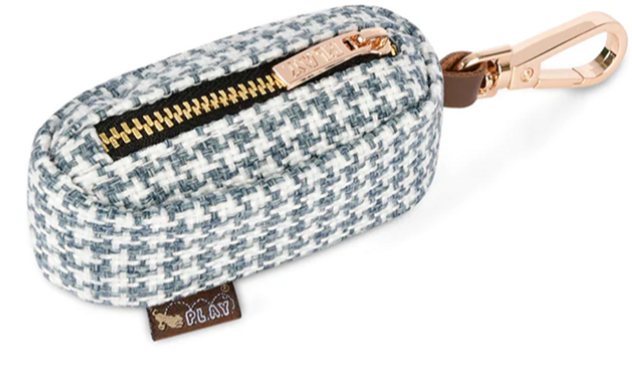 P.L.A.Y. - Poop Bag Dispenser, Houndstooth Blue/White