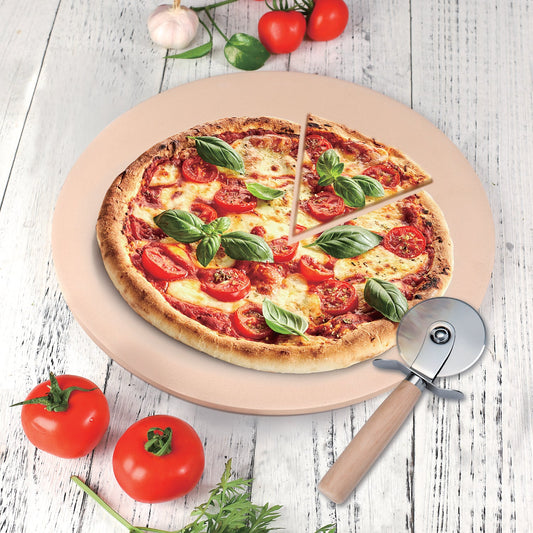 Pizza Stone 15" With Cutter