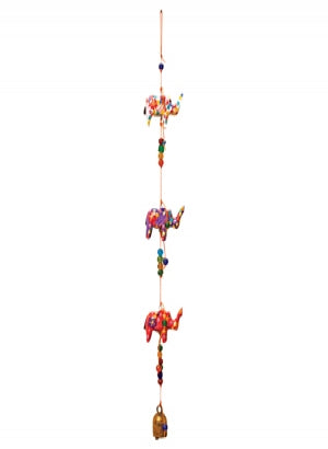 Hanging Decor - Beads & Bells Painted Elephant