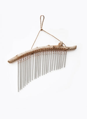 Wind Chime - Aluminum on Driftwood 15"L