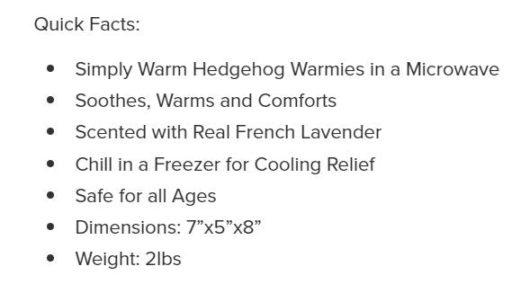 Warmies Hedgehog