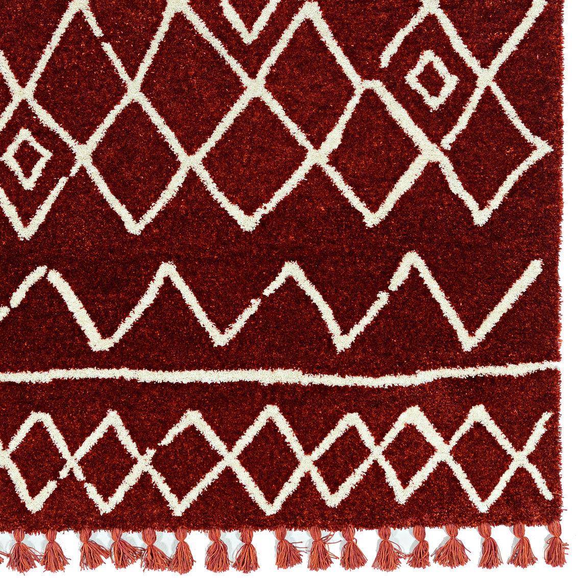 Marrakech Zag Ivory and Rust Rug 5ft x 7ft