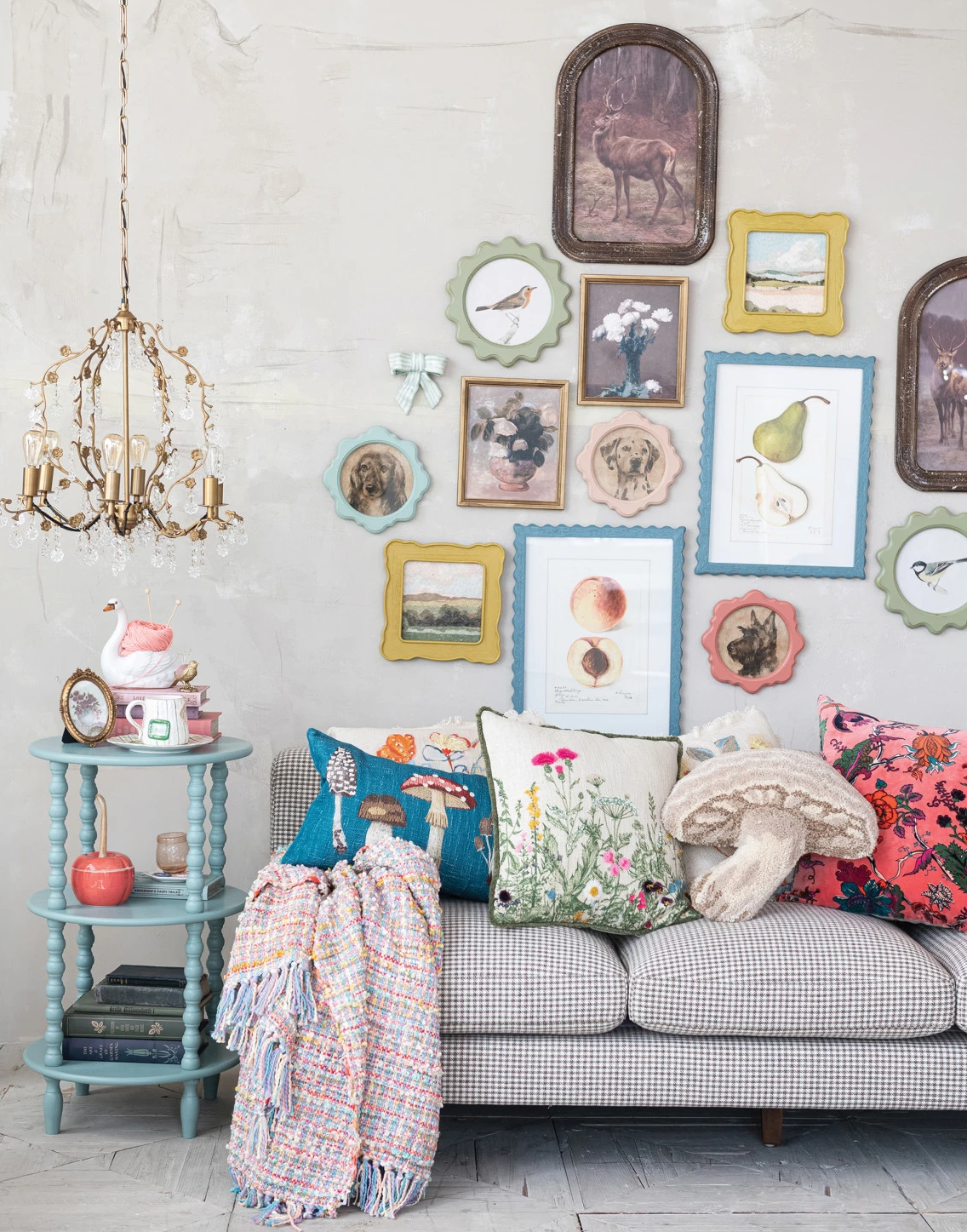 Wall Décor Wood Scalloped Frame Slub Fabric Landscape 2 Styles 11.75" sq. (Sold Individually)