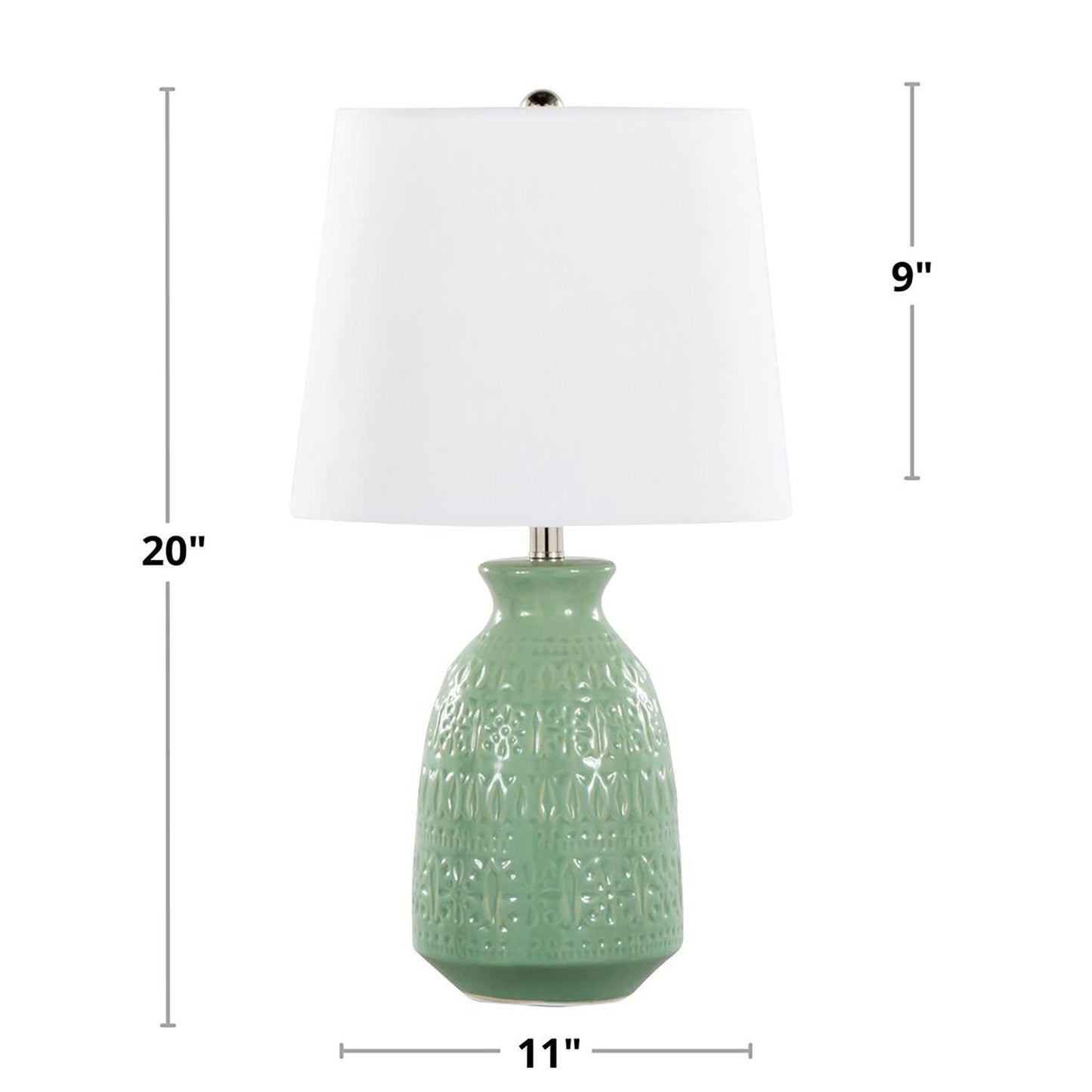 Claudia 20" Contemporary Ceramic Accent Lamp in Sage Green