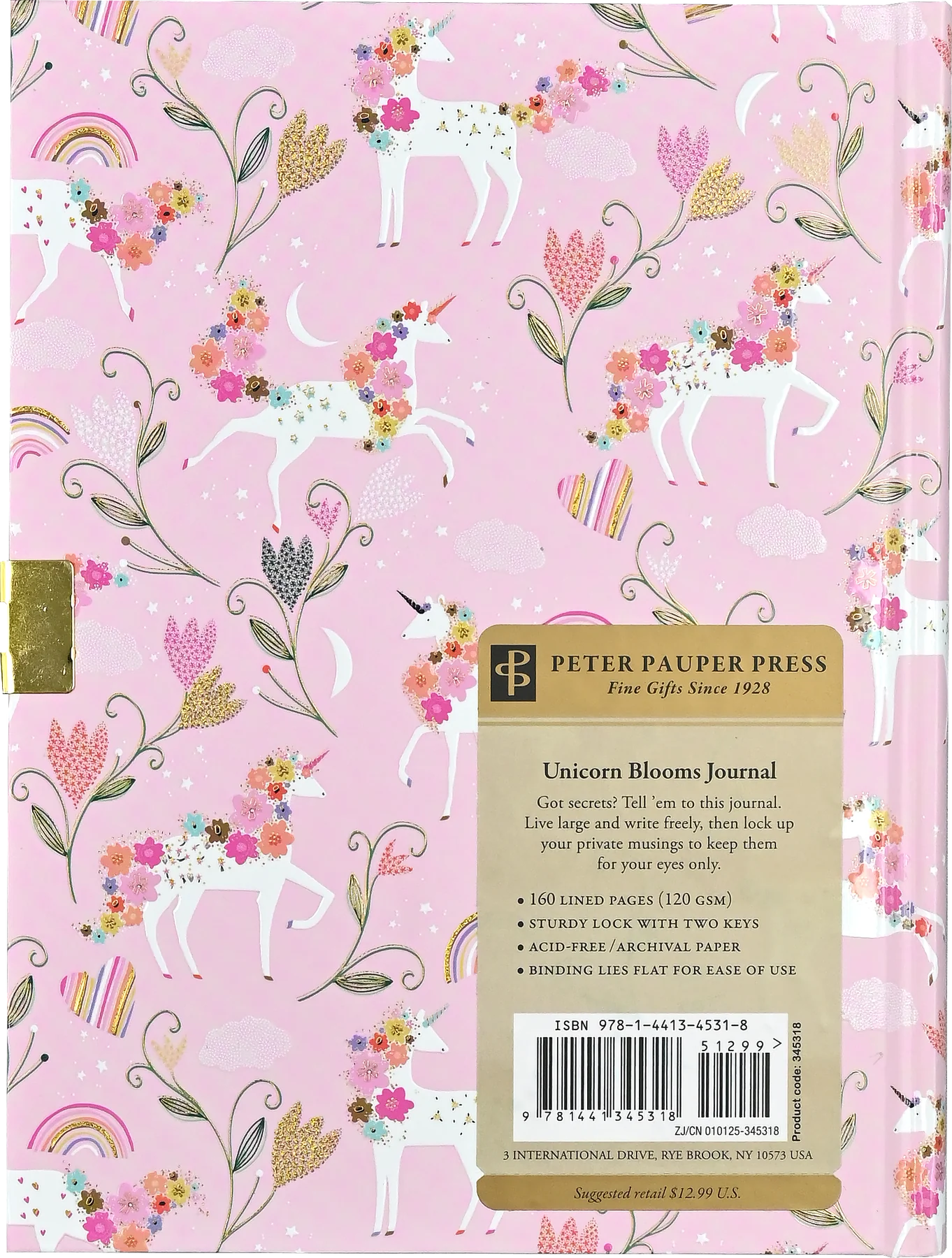 Locking Journal Unicorn Blooms
