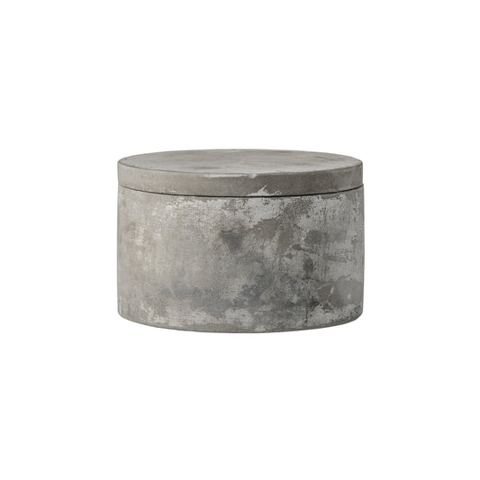 Decor Box with Lid Grey Cement Large