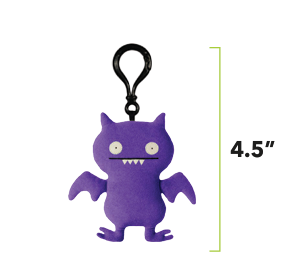 Uglydoll Plush Backpack Clip Ice Bat Purple 4.5"