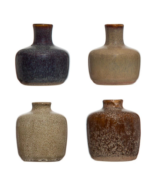 Vase Reactive Glaze Earth Tones Assorted Sm (Sold Individually)
