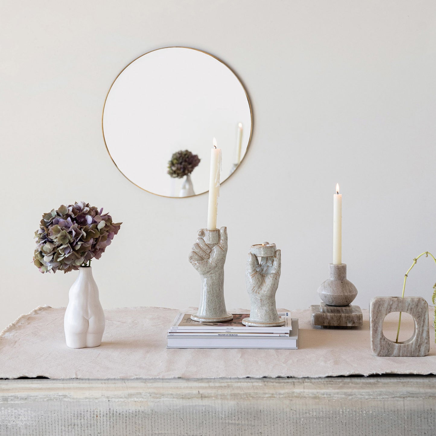 Vase Stoneware Womanly Body White