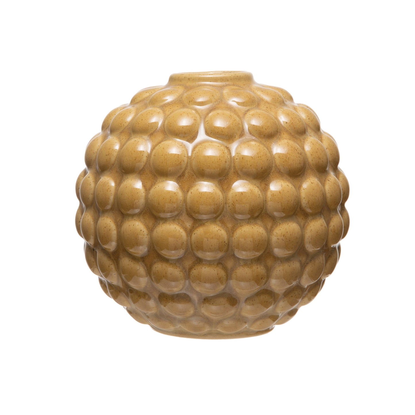 Vase Stoneware Embossed Round Cream