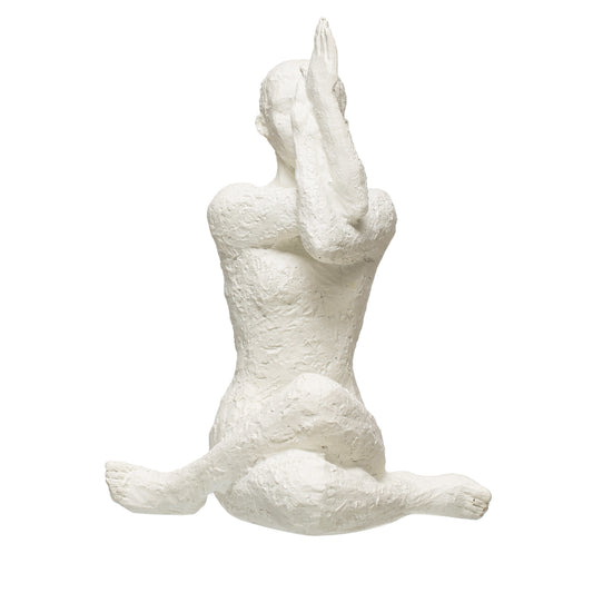 Decor Yoga Figure Resin Volcano Finish White
