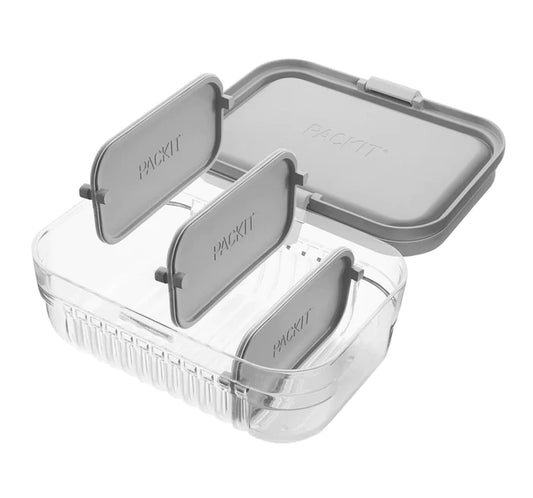 Bento Lunch Box - Steel Gray (With Removable Separators)